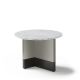 Table d'appoint TOC Ø 55 cm laquée pierre & Top marbre blanc Kendo