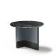 Table d'appoint TOC Ø 55 cm laquée brouillard & Top marbre noir Kendo