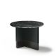 Table d'appoint TOC Ø 55 cm laquée noir & Top marbre noir Kendo