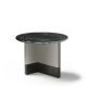 Table d'appoint TOC Ø 55 cm laquée pierre & Top marbre noir Kendo