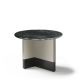Table d'appoint TOC Ø 55 cm laquée sable & Top marbre noir Kendo