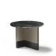 Table d'appoint TOC Ø 55 cm laquée taupe & Top marbre noir Kendo