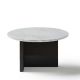 Table basse TOC Ø 65 cm laquée graphite & Top marbre blanc Kendo