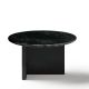 Table basse TOC Ø 65 cm laquée noir & Top marbre noir Kendo
