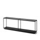 Console RITA LITE 180 x 30h 55 cm Kendo plateau verre fumé, étagère laquée noir