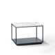 Table d'appoint RITA LITE carrée h 50 cm plateau Marbre blanc Kendo, finition laquée brouillard