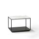 Table d'appoint RITA LITE carrée h 50 cm plateau Marbre blanc Kendo, finition laquée graphite