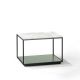 Table d'appoint RITA LITE carrée h 50 cm plateau Marbre blanc Kendo, finition laquée menthe