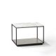 Table d'appoint RITA LITE carrée h 50 cm plateau Marbre blanc Kendo, finition laquée pierre