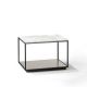 Table d'appoint RITA LITE carrée h 50 cm plateau Marbre blanc Kendo, finition laquée sable