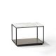 Table d'appoint RITA LITE carrée h 50 cm plateau Marbre blanc Kendo, finition laquée taupe
