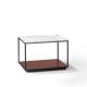 Table d'appoint RITA LITE carrée h 50 cm plateau Marbre blanc Kendo, finition laquée tuile