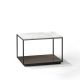 Table d'appoint RITA LITE carrée h 50 cm plateau Marbre blanc Kendo, chêne toasté