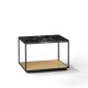 Table d'appoint RITA LITE carrée h 50 cm plateau Marbre noir Kendo, chêne blanchi