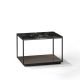 Table d'appoint RITA LITE carrée h 50 cm plateau Marbre noir Kendo, chêne toasté