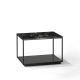 Table d'appoint RITA LITE carrée h 50 cm plateau Marbre noir Kendo, finition laqué graphite