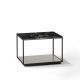 Table d'appoint RITA LITE carrée h 50 cm plateau Marbre noir Kendo, finition laqué pierre