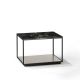Table d'appoint RITA LITE carrée h 50 cm plateau Marbre noir Kendo, finition laqué sable