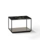 Table d'appoint RITA LITE carrée h 50 cm plateau Marbre noir Kendo, finition laqué taupe