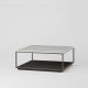 Table basse carrée RITA LITE 100 x 100 h 41 cm plateau marbre blanc Kendo, laqué graphite