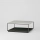 Table basse carrée RITA LITE 100 x 100 h 41 cm plateau marbre blanc Kendo, laqué noir