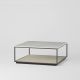 Table basse carrée RITA LITE 100 x 100 h 41 cm plateau marbre blanc Kendo, laqué sable