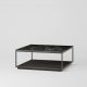 Table basse carrée RITA LITE 100 x 100 h 41 cm plateau marbre noir Kendo, laqué graphite