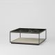 Table basse carrée RITA LITE 100 x 100 h 41 cm plateau marbre noir Kendo, laqué sable