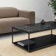 Table basse RITA LITE 120 x 60 h 41 cm plateau marbre noir Kendo