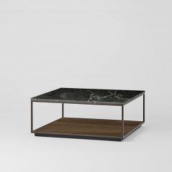 Table basse carrée RITA LITE 100 x 100 h 41 cm plateau marbre Kendo