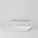 Table basse carrée RITA LITE 100 x 100 h 41 cm plateau marbre blanc Kendo, laquée blanc