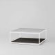Table basse carrée RITA LITE 100 x 100 h 41 cm plateau marbre blanc Kendo, laquée graphite