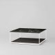 Table basse carrée RITA LITE 100 x 100 h 41 cm plateau marbre noir Kendo, laquée graphite