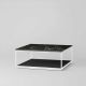 Table basse carrée RITA LITE 100 x 100 h 41 cm plateau marbre noir Kendo, laquée noir