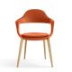 Fauteuil FRENCHKISS HIGH pieds frêne naturel cuir redorange Enrico Pellizzoni