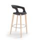 Chaise de bar FRENCHKISS LOW H 80 cm Frêne naturel et Felt-Silcoates  Enrico Pellizzoni
