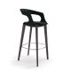 Chaise de bar FRENCHKISS LOW H 80 cm Frêne teinté gris et Felt-Napier Enrico Pellizzoni