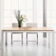 Table rectangulaire ABACO largeur 100 cm châssis blanc mat, plateau chêne blanchi Enrico Pellizzoni