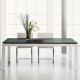 Table rectangulaire ABACO largeur 100 cm châssis blanc mat, plateau verre noir Enrico Pellizzoni