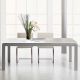 Table rectangulaire ABACO largeur 100 cm châssis gris perle, plateau verre blanc Enrico Pellizzoni