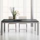Table rectangulaire ABACO largeur 100 cm châssis gris perle, plateau verre noir Enrico Pellizzoni
