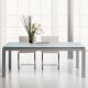 Table rectangulaire ABACO largeur 100 cm châssis gris perle, plateau verre transparent Enrico Pellizzoni