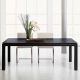 Table rectangulaire ABACO largeur 100 cm châssis noir mat, plateau chêne teinté Wengé Enrico Pellizzoni