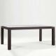 Table rectangulaire ABACO largeur 100 cm pieds cuir Terra Enrico Pellizzoni, plateau verre blanc