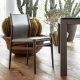 Table rectangulaire ABACO largeur 100 cm pieds cuir Enrico Pellizzoni