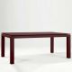 Table rectangulaire ABACO cuir bordeaux Enrico Pellizzoni