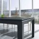 Table rectangulaire ABACO cuir anthracite Enrico Pellizzoni