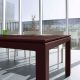 Table rectangulaire ABACO cuir bordeaux Enrico Pellizzoni