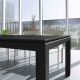 Table rectangulaire ABACO cuir noir Enrico Pellizzoni