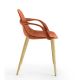 Fauteuil COUTURE pieds bois Enrico Pellizzoni, pieds Frêne naturel, cuir Redorange